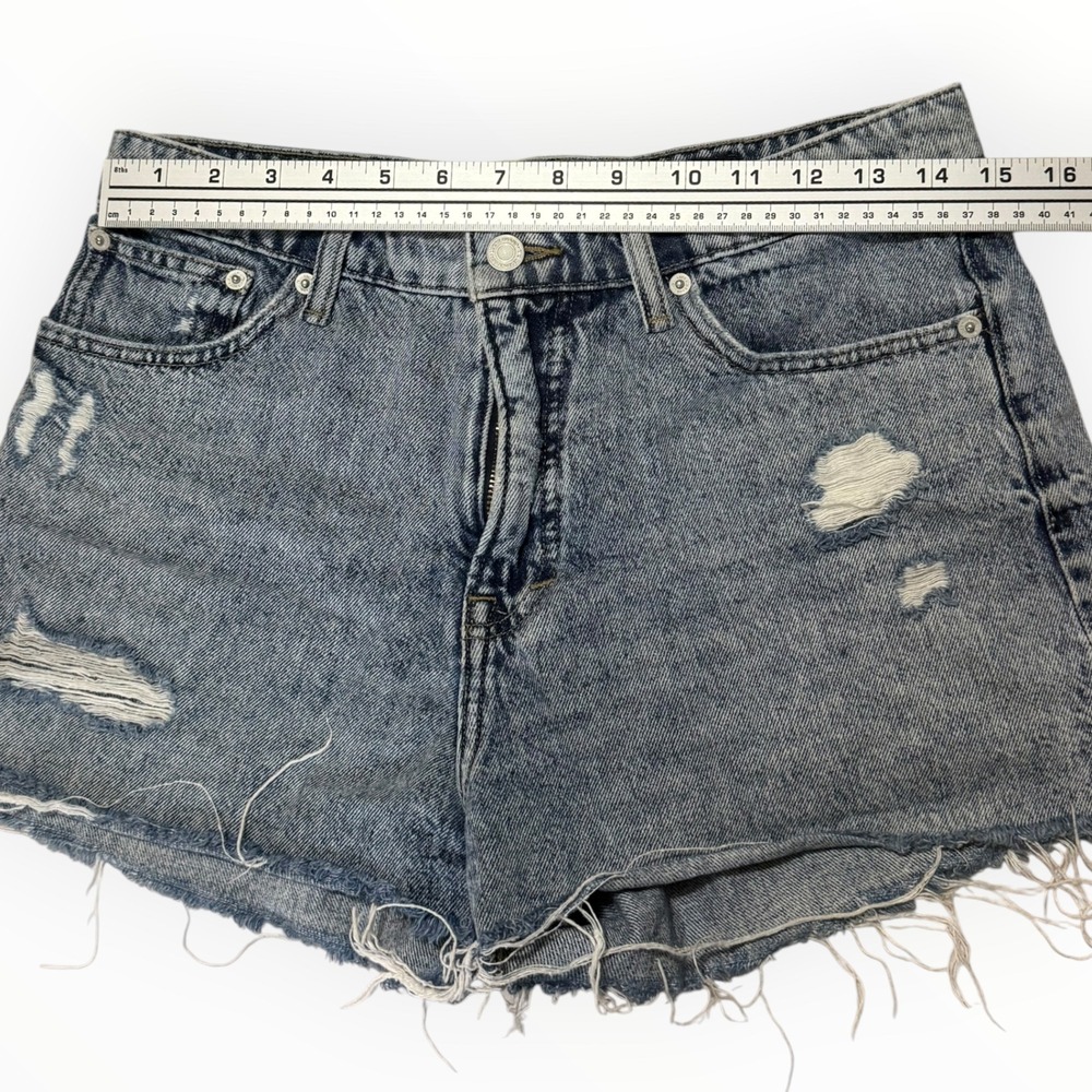 Lucky Brand Denim Shorts Womens 8/29 Blue Excellent Distressed High Rise Cut Off - Picture 4 of 10